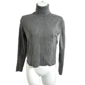 Zara Knit Women's Gray Jersey Knit Turtleneck Long Sleeve Top - Extra Large